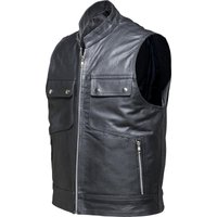 Image of Black Highway Leather Motorcycle Vest 4XL Black
