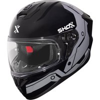 Image of Shox Apex Tech Motorcycle Helmet XXL Gloss Grey Black