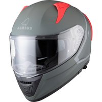 Image of Agrius Storm Shield Motorcycle Helmet XXL Matt Dark Grey Red