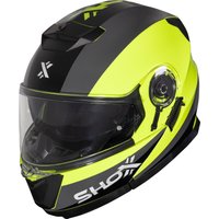 Shox Destination Crank Flip Front Motorcycle Helmet L Gloss Hi-Vis