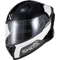 Image of Shox Rapid Turbo Motorcycle Helmet XXL Gloss White Grey Black