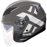 Shox Defender-X Open Face Motorcycle Helmet L Grey-X