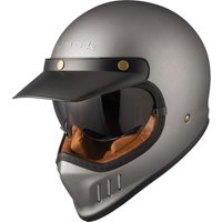 Black Royale Solid Retro Motorcycle Helmet XL Matt Titanium