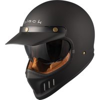 Image of Black Royale Solid Retro Motorcycle Helmet S Matt Black