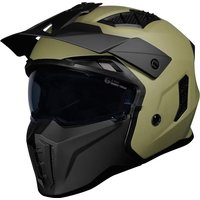 Image of Black Street Fighter Open Face Motorcycle Helmet XS Matt Army Green