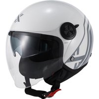 Shox Interceptor SV Delta Open Face Motorcycle Helmet M Gloss Grey White