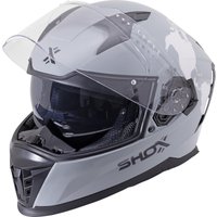 Shox Eclipse Atlas Motorcycle Helmet L Gloss Grey White