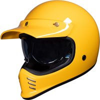 Image of Black Royale II Retro Motorcycle Helmet XS Gloss Sunset Yellow