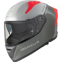 Agrius Storm Banshee Motorcycle Helmet XL Gloss Grey Red