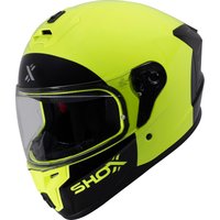 Shox Apex Base Motorcycle Helmet S Gloss Hi-Vis Yellow Black