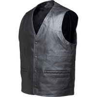 Image of Black Blockade Leather Motorcycle Vest XXL Black