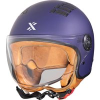 Shox Jetstream Solid Open Face Motorcycle Helmet L Matt Deep Blue