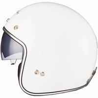 Image of Black Classic Open Face Motorcycle Helmet XS White