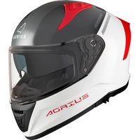 Agrius Storm Banshee Motorcycle Helmet XL Gloss White Grey Red