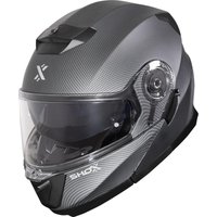 Shox Destination Carbon Flip Front Motorcycle Helmet XL Dark Matt Black