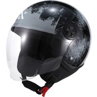 Shox Interceptor Rust Open Face Motorcycle Helmet L Gloss Black
