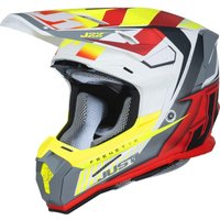 Image of Just1 J22 Frenetik Fire Motocross Helmet - Matt Fluo Yellow Red White