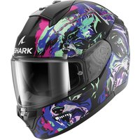 Image of Shark Ridill 2 Raging Beast Motorcycle Helmet L Black Purple Green (KVG)