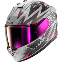 Shark D-Skwal 3 Blast-R Mat Motorcycle Helmet XS Matt Silver Pink Black (SVK)
