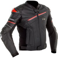 Image of Richa Mugello 2 Leather Motorcycle Jacket 52 Black Red