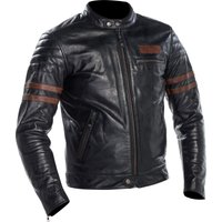 Image of Richa Curtiss Leather Motorcycle Jacket 50 Petrol Brown