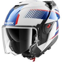 Shark Oxo Sikter Flip Front Motorcycle Helmet L White Chrome Blue (WUB)
