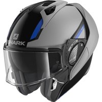 Shark Evo-GT Sean Flip Front Motorcycle Helmet KS (King Size) Dual Black Silver Blue (KSB)