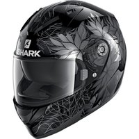 Shark Ridill Nelum Motorcycle Helmet L Black Silver Anthracite (KSA)