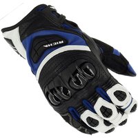 Richa Stealth Evo Leather Motorcycle Gloves L Black White Blue