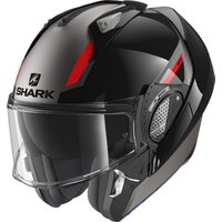 Shark Evo-GT Sean Mat Flip Front Motorcycle Helmet KS (King Size) Matt Dual Black Red Anthracite (AKR)
