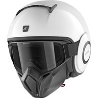 Image of Shark Street-Drak Blank Open Face Motorcycle Helmet XS White (WHU)