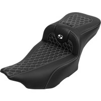 Image of 823-07-190B6 - Saddlemen Roadsofa Extended Reach Honeycomb Seat For Harley Davidson FLHX 1923 2024-2026 - Black/White