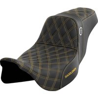 Image of SC80807GOL - Saddlemen Pro Series SDC Performance Grip Seat For Harley Davidson FLH 1868 2021 - Black/Gold (Driver Seat Length:42 cm)