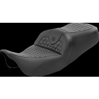 Image of 808-07B-189 - Saddlemen Honeycomb Roadsofa Seat For Harley Davidson FLH 1868 2021 - Black (Driver Seat Length:39.5 cm)