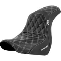 Image of SC81829WHI - Saddlemen Pro Series SDC Performance Black Gripper Lumbar Grip Seat For Harley Davidson FLSB 1750 2018-2021 - Black/White