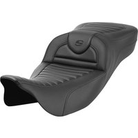 Image of 808-07B-20500 - Saddlemen Roadsofa Extended Reach Carbon Fibre Tuck-n-Roll Seat For Harley Davidson FLH 1868 2021 - Black