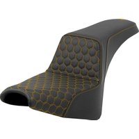 Image of 818-30-17707 - Saddlemen Honeycomb Step Up Seat For Harley Davidson FXBB 1750 2018-2020 - Black/Gold