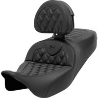 Image of 808-07B-206B0 - Saddlemen Roadsofa Lattice Carbon Fibre Seat With Backrest For Harley Davidson FLH 1868 2021 - Black