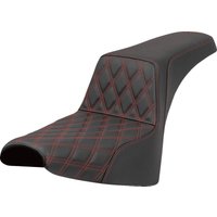 Image of 818-30-17204 - Saddlemen Lattice Stitch Step Up Seat For Harley Davidson FLDE 1750 ABS 2018-2020 - Black/Red