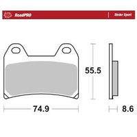 404305 - Moto Master RoadPro Sinter Sport Brake Pads For Benelli 402S ABS 2018 Fits Front Left Or Right