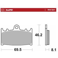 402705 - Moto Master RoadPro Sinter Sport Brake Pads For Kawasaki GPZ 900 R 1990-1994 Fits Front Left Or Right