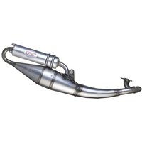 Image of 4054 - LeoVince Hand Made TT Stainless Steel Full Exhaust System For MBK Nitro 50 1997-1999 - Silver