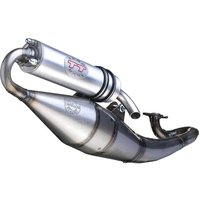 4075 - LeoVince Hand Made TT Stainless Steel Full Exhaust System For Piaggio NRG DD 50 LC 2005-2006 - Silver