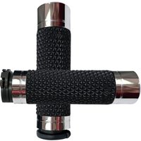 Image of K25-CH - Avon Grips K25 Diamond Knurled Grips For Harley Davidson FLD 1690 2012-2013 - Black/Chrome