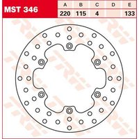 Image of MST346 - TRW Round Fixed Brake Disc 220mm For Yamaha DT125R 1988-2002 Rear