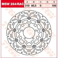 Image of MSW264RAC - TRW Contoured Floating Brake Disc For Kawasaki GTR 1400 2008-2011 Front
