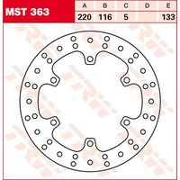 Image of MST363 - TRW Round Fixed Brake Disc 220mm For Yamaha YZF-R1 1000 2002-2003 Rear