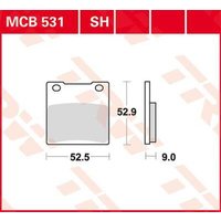 Image of MCB531SH - TRW SH Series Sintered Rear Brake Pads For Suzuki GS 500 E 1989-2003 Rear