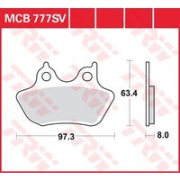 Image of MCB777SV - TRW SV Series Sintered Brake Pads For Harley Davidson FLHR 1450 2000-2003 Front