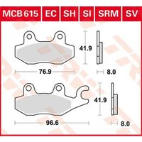 Image of MCB615SI - TRW SI Series Sintered Brake Pads For Cagiva Canyon 500 1999-2001 Rear